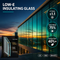 Fenêtres en verre Low-E 4 mm personnalisables, économie d'énergie, verre isolant, revêtement réfléchissant la chaleur