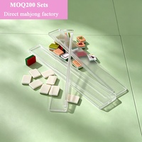 Set Rak Mahjong Akrilik 4 Buah, Tempat Penyimpanan Ubin Hiburan, Rak Mahjong Amerika CNC untuk Perjalanan
