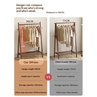 Porte-manteau pliable en bois massif, style nordique, sur pied, pour chambre, entrée, usage domestique, GYJ033 (Stock US)