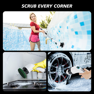 Nuevo 7 en 1 multifunción telescópico 2nd Gear 30W Power Pool Car Floor Kitchen Cleaning Brush Set Home Electric Spin Scrubber - Product Image 3