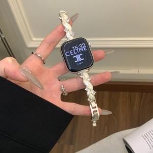 <span class=keywords><strong>Bracelet</strong></span> en métal diamanté pour <span class=keywords><strong>Apple</strong></span> <span class=keywords><strong>Watch</strong></span> S10, SE3, S11, S987, compatible avec les modèles féminins - Product Image 1