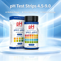 Tiras Reactivas de pH Universales 4.5-9.0, 100 Tiras por Tubo, para Pruebas de pH, Acidez y Alcalinidad en Agua, Orina y Saliva