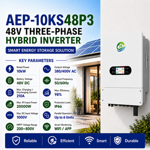 Convertisseur solaire triphasé 48V 10KW, convertisseur hybride hors réseau et sur réseau pour usage résidentiel et commercial - Product Image 2