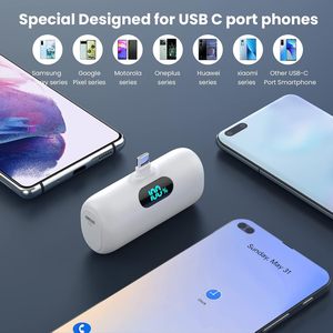 [แพ็คคู่] พาวเวอร์แบงค์ขนาดพกพา 5000mAh PD USB-C สำหรับ iPhone 17/16/15 และ Android//Moto/ แบตเตอรี่สำรองสำหรับเดินทาง - Product Image 3