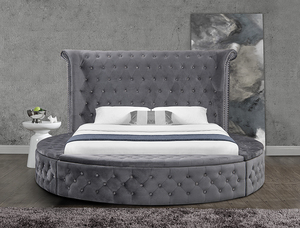 Willsoon hiện đại sang trọng bọc chần giường Vua kích thước giường với vải wingback đầu giường bằng gỗ mềm khung giường cho nhà - Product Image 4