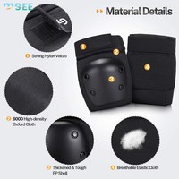 Ensemble de protection 6 en 1 SeeMore pour adultes/enfants, coque en PP respirante, coussinets en EVA, genouillères, coudières, protège-poignets, genouillères réglables