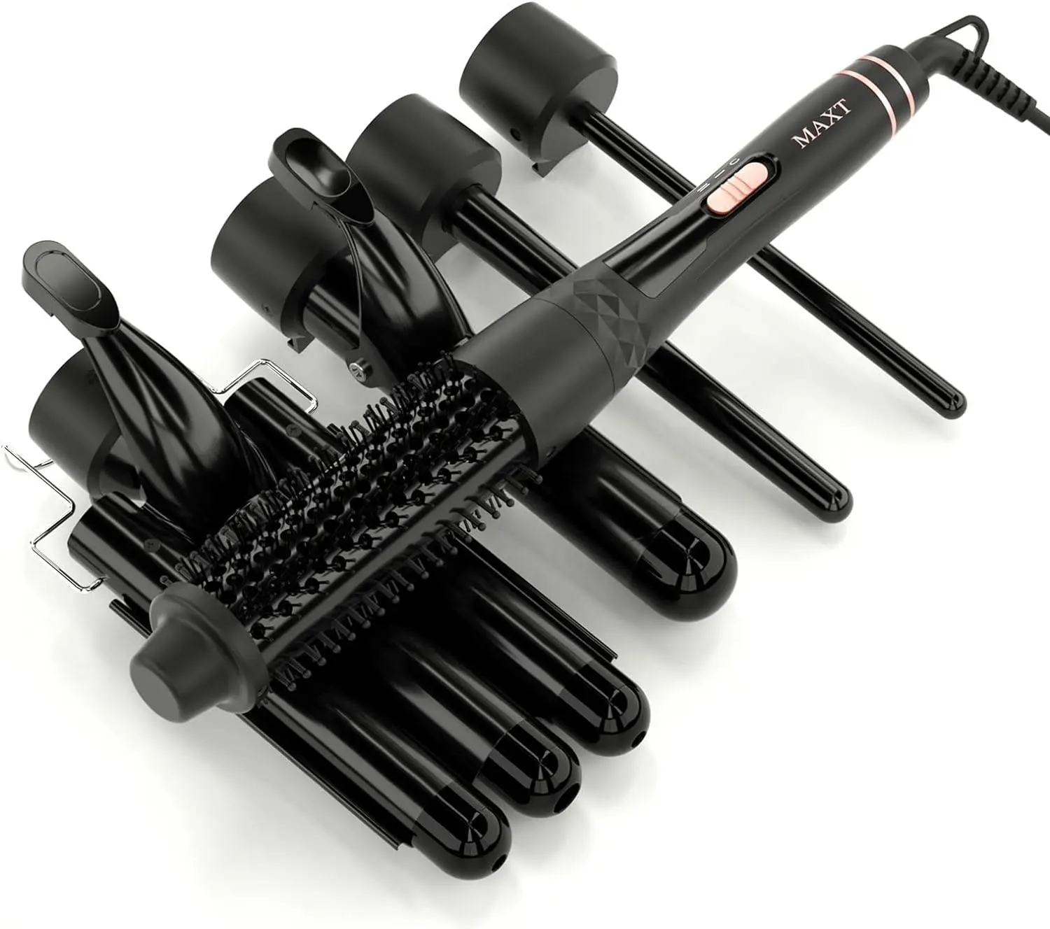 Professional 5 in 1 Hair Waver Curling Set 30s Heat-up Ceramic Iron with 2 Temps and 5 Barrels