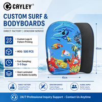 Bodyboard pour enfants, planche de surf légère à imprimé poisson océanique, planche de surf portable pour les débutants en sports nautiques sur la plage et à la piscine
