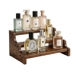 Wooden Three Tier Cosmetic Organizer <b>Desktop</b> Storage Rack For Perfume Bottles Makeup Toiletries - Product Image 1