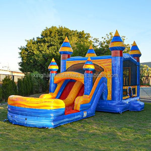 Nửa Đêm Kép Làn Đường Combo Thương Mại PVC <span class=keywords><strong>Inflatable</strong></span> <span class=keywords><strong>Bouncer</strong></span> Với Trượt Nhảy Lâu Đài <span class=keywords><strong>Inflatable</strong></span> Bounce House Combo Cho Đảng - Product Image 4
