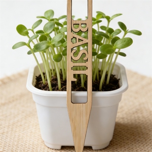 Etichette per Piante in Bambù Ecologiche, Targhette da Giardino Riutilizzabili, Dimensioni Personalizzabili, Logo con Design Tagliato al Laser, Colore Naturale del <span class=keywords><strong>Legno</strong></span>, Lavabili - Product Image 3