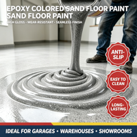 Peinture pour sol en sable coloré époxy intérieur/extérieur, revêtement antidérapant sans joint haute dureté pour garage, usine, patio, surface en béton