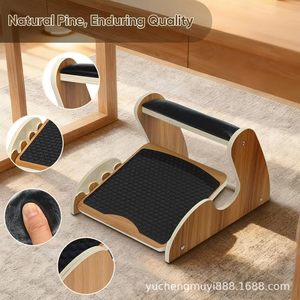 Wooden Footstool With Balance Pad Multi Function Home <b>Office</b> Desk <b>Stool</b> Living Room Furniture Modern Design - Product Image 3