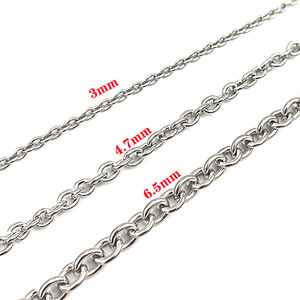 Stainless Steel Men's Necklace <b>Chain</b> 3mm 4.7mm 6.5mm <b>Cross</b> Pattern O-<b>Chain</b> Gift Jewelry Accessory - Product Image 5