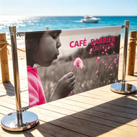 Système de cloisonnement portable pour restaurant avec impression de logo double face, barrière rétractable pour la gestion des files d'attente en café