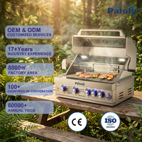 Barbecue professionnel à 5 brûleurs en acier inoxydable de haute qualité, alimenté au GPL avec éclairage LED, pour usage domestique - Vente en gros usine