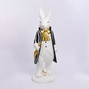 Aesthetic Living Room Accessory Gift Manufacture Easter Bunny Statue Home Rabbit Decoration
