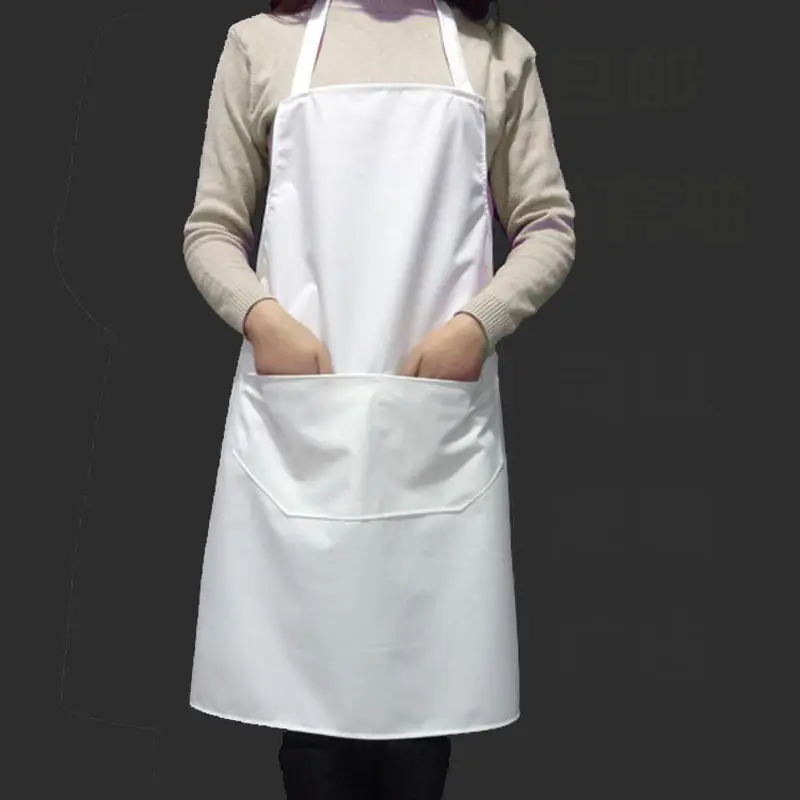 Logo imprimé personnalisé réglable unisexe en Polyester, cuisson des aliments pour enfants adultes hommes femmes cuisine tablier de Sublimation blanc