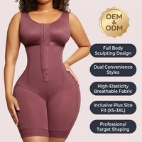 Body gainant sans couture personnalisé à haute compression pour femme, post-chirurgie, grande taille, avec fermeture éclair et effet taille haute