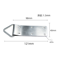 Support de suspension carré à 6 trous en zinc plaqué argent, robuste, pour cadres photo, matériel de suspension en métal très résistant