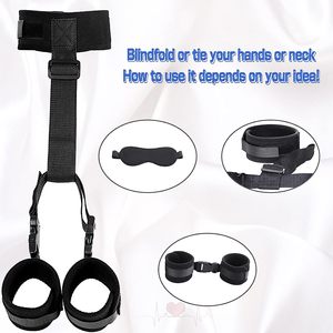 Set di Costrizioni Impermeabili BDSM per Collo e Polsi, Manette Posteriori, Collare, Benda, Imbracatura Regolabile per Giochi SM a Letto - Product Image 4