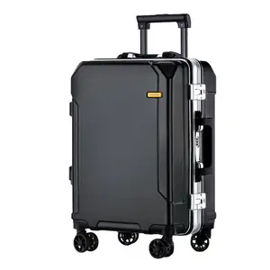 Vente chaude Classique 360 Degrés Roues Universelles En Aluminium Matériel Hardside Voyageurs Cadre En Aluminium Voyage Valise Ensembles Bagages