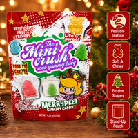 Bonbons gélifiés aux fruits pelés assortis, en forme de chapeau de Père Noël et de bonhomme de neige, vente en gros, fabricant