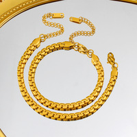 Bracelet Hip Hop YF8005 pour femmes, hommes et couples, plaqué or 18 carats, acier inoxydable résistant à l'eau, pour tous les jours