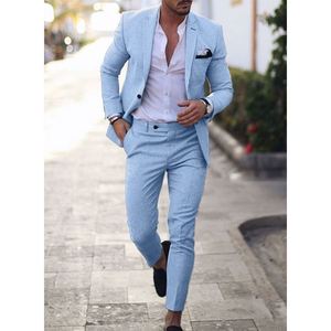 Nouveau design hommes <span class=keywords><strong>costume</strong></span> deux pièces bouton lin coton lin couleur unie <span class=keywords><strong>croisé</strong></span> <span class=keywords><strong>costume</strong></span> hommes - Product Image 4