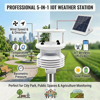 Estación Meteorológica Inalámbrica 5 en 1 para Exteriores con Energía Solar para Monitoreo de Parques Urbanos y Agricultura