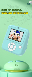 SourcingArk 2.4 Inch 48MP 1080P 1200mAh Kids Instant <b>Print</b> Mini <b>Camera</b> Thermal Printer For Children 3-6 Years kids <b>camera</b> Q10 - Product Image 5