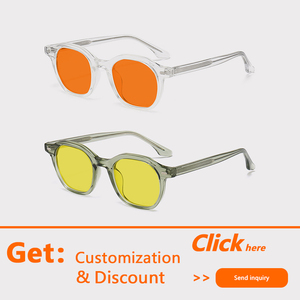 New Round Classic <strong>Fashionable</strong> TR90 Frame Red Orange Yellow Lenses Optical Frame Unisex Anti Blue Light <strong>Glasses</strong> - Product Image 2