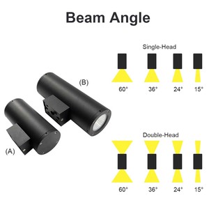 Applique murale double tête en aluminium, éclairage haut et bas, étanche IP65 pour extérieur, hôtel, patio, allée, escalier - Product Image 5