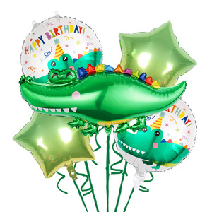 <span class=keywords><strong>Stilizzato</strong></span> cartone animato verde coccodrillo palloncino Set per la festa di <span class=keywords><strong>compleanno</strong></span> dei bambini con palloncini decorazione a tema oceano - Product Image 4