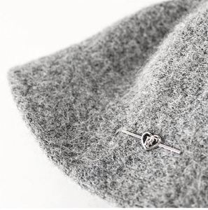 Simple Metal Tag Fisherman <b>Hat</b> Women's Fashionable Elegant Knitted Bucket <b>Hat</b> - Product Image 6