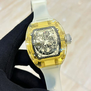 Luxury Lifestyle Designer Style Yellow Sapphire <b>Case</b> Skeleton Automatic Mechanical <b>Watch</b> Waterproof Luminous Sporty Mens <b>Watch</b> - Product Image 5