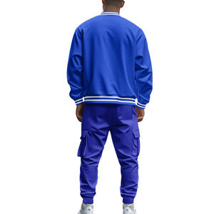 Tuta Sportiva da Uomo, Giacca Invernale con Colletto Alto, Pantaloni Lunghi Traspiranti in Maglia, Stile Casual. - Product Image 2