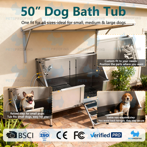 อ่างอาบน้ำสุนัขสแตนเลสแบบมืออาชีพขนาด 50 นิ้ว 60 นิ้ว สำหรับร้านเสริมสวยสัตว์เลี้ยง - Product Image 4