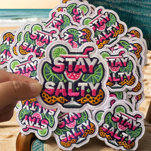 Same As Picture 3D Stay Salty Margarita and Lime Luxury Embroidered Nonwoven Felt Iron-On Patch <b>Summer</b> Hat <b>Decoration</b> - Product Image 2