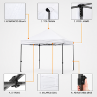 Tente de réception portable 6,6x6,6 pieds (2x2m, 3x4,5m, 3x6m, 3mx3m) – Tonnelle personnalisable pour salons professionnels et expositions