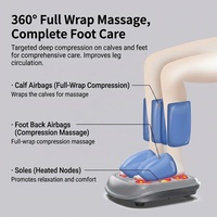 Masseur de pieds 3D à pétrissage avec manchons de compression d'air pour les jambes et les cuisses, chauffant, pour la récupération musculaire et la circulation, usage domestique et professionnel, OEM