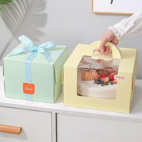 Boîtes de boulangerie carrées blanches de taille mini personnalisées avec fenêtre pour gâteaux, pâtisseries, biscuits, fête, mariage et anniversaire