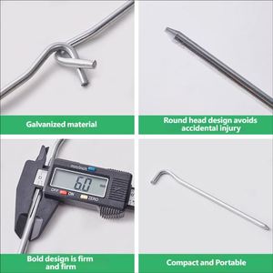 ANSIO - Juego de 20 Estacas de Metal Galvanizado para Tiendas de Campaña, 4 mm x 9 Pulgadas, Resistentes, para Acampar, Hacer Senderismo, Viajar, Usar en la Playa y al Aire Libre - Product Image 4
