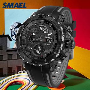 Montre de sport SMAEL nouvelle arrivée pour hommes, montre à quartz étanche avec affichage numérique LED, modèle 8136, bracelet en plastique - Product Image 1