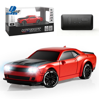 Voiture de course RC 2,4 GHz 7 canaux en métal moulé sous pression, échelle 1:64, avec télécommande via application, double contrôle, éclairage LED, micro-voiture de poche pour enfants