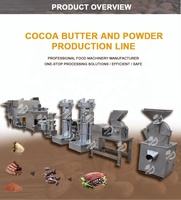 Ligne de production de poudre et de beurre de cacao par extraction, broyage et pressage hydraulique de fèves de cacao