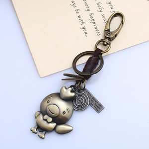 Porte-clés en cuir avec les 12 signes du zodiaque, <span class=keywords><strong>horoscope</strong></span>, pendentif vintage animal singe oiseau pour porte-clés, porte-clés animal mignon - Product Image 4
