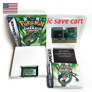กล่องตลับเกมส์โปเกมอน ซีรีส์สีเขียวมรกต แดงเพลิง แซฟไฟร์ รูบี้ รุ่นอเมริกา พร้อมคู่มือ สำหรับ <span class=keywords><strong>GBA</strong></span>  แบบฟอยล์เมทัลลิก - Product Image 4