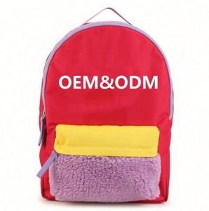 Custom Color Block Terry Cloth <b>Backpack</b> Kids Toddler <b>Backpack</b> School Bag for Kids - Product Image 4