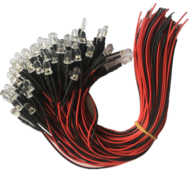 SMD Full Color RGB LED 3mm 5mm 8mm 10mm DIP LED F3 F5 F8 LED Lamp with Lead Cable